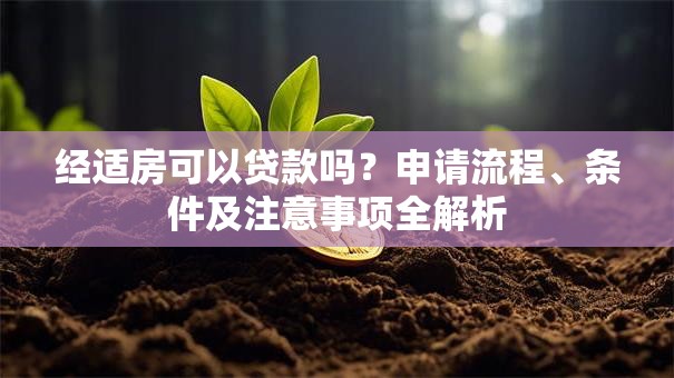 经适房可以贷款吗?申请流程、条件及注意事项全解析 经适房可以贷款吗?申请流程、条件及注意事项全解析