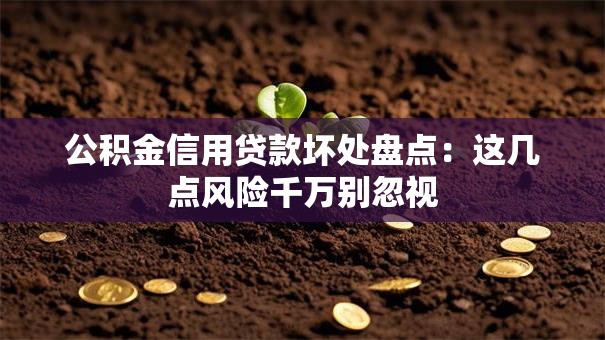 公积金信用贷款坏处盘点:这几点风险千万别忽视 公积金信用贷款坏处盘点:这几点风险千万别忽视