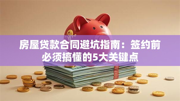 房屋贷款合同避坑指南：签约前必须搞懂的5大关键点