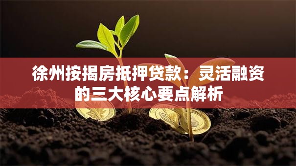 徐州按揭房抵押贷款:灵活融资的三大核心要点解析 徐州按揭房抵押贷款:灵活融资的三大核心要点解析