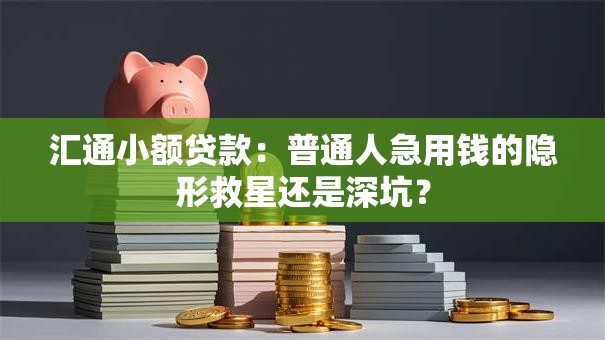 汇通小额贷款:普通人急用钱的隐形救星还是深坑? 汇通小额贷款:普通人急用钱的隐形救星还是深坑?