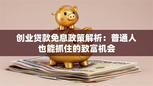 创业贷款免息政策解析：普通人也能抓住的致富机会
