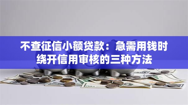 不查征信小额贷款:急需用钱时绕开信用审核的三种方法 不查征信小额贷款:急需用钱时绕开信用审核的三种方法