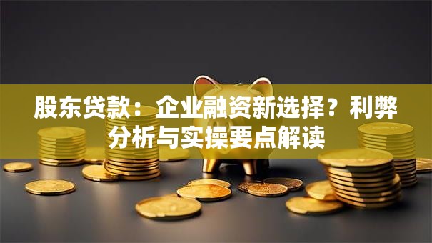 股东贷款：企业融资新选择？利弊分析与实操要点解读