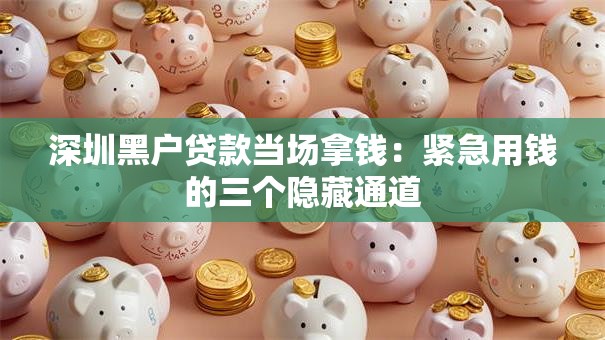 深圳黑户贷款当场拿钱：紧急用钱的三个隐藏通道