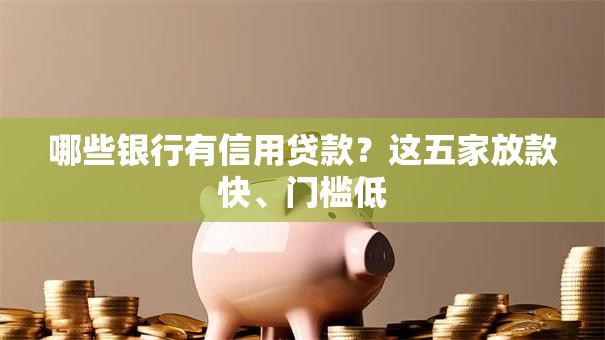 哪些银行有信用贷款?这五家放款快、门槛低 哪些银行有信用贷款?这五家放款快、门槛低