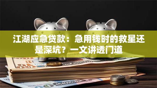江湖应急贷款:急用钱时的救星还是深坑?一文讲透门道 江湖应急贷款:急用钱时的救星还是深坑?一文讲透门道