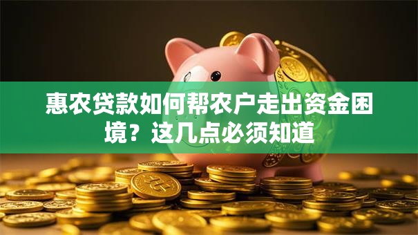 惠农贷款如何帮农户走出资金困境?这几点必须知道 惠农贷款如何帮农户走出资金困境?这几点必须知道