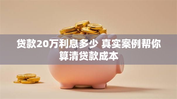 贷款20万利息多少 真实案例帮你算清贷款成本