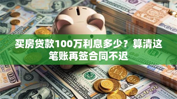 买房贷款100万利息多少？算清这笔账再签合同不迟