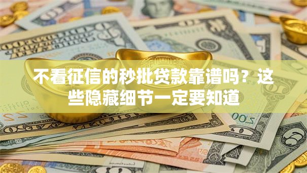 不看征信的秒批贷款靠谱吗？这些隐藏细节一定要知道