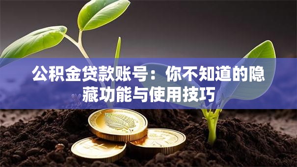 公积金贷款账号:你不知道的隐藏功能与使用技巧 公积金贷款账号:你不知道的隐藏功能与使用技巧