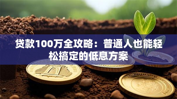 贷款100万全攻略：普通人也能轻松搞定的低息方案
