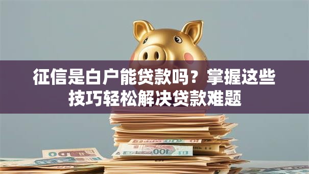 征信是白户能贷款吗？掌握这些技巧轻松解决贷款难题