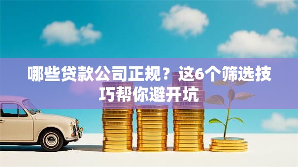 哪些贷款公司正规?这6个筛选技巧帮你避开坑 哪些贷款公司正规?这6个筛选技巧帮你避开坑