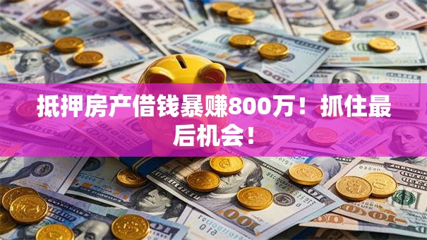抵押房产借钱暴赚800万！抓住最后机会！