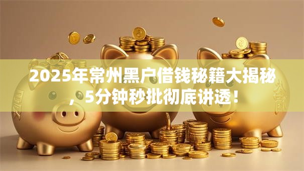 2025年常州黑户借钱秘籍大揭秘，5分钟秒批彻底讲透！