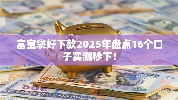 富宝袋好下款2025年盘点16个口子实测秒下！