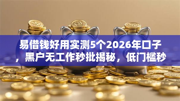 易借钱好用实测5个2026年口子，黑户无工作秒批揭秘，低门槛秒下款实测曝光！