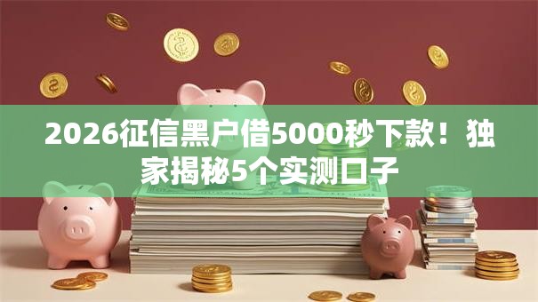 2026征信黑户借5000秒下款！独家揭秘5个实测口子