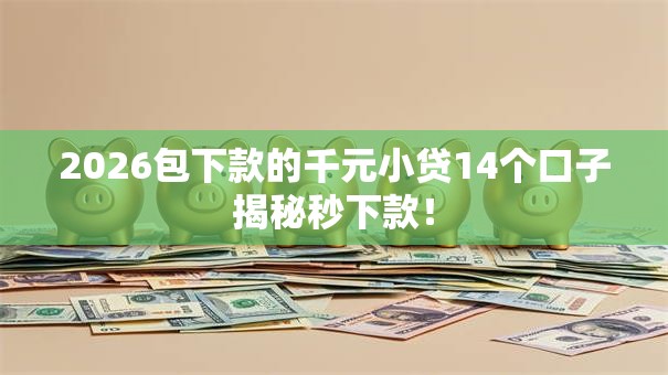 2026包下款的千元小贷14个口子揭秘秒下款! 2026包下款的千元小贷14个口子揭秘秒下款!