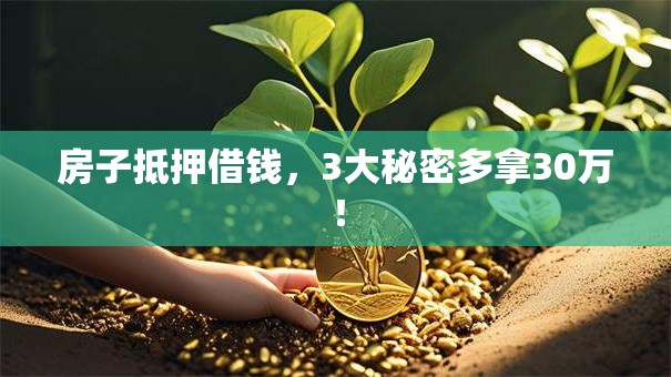 房子抵押借钱,3大秘密多拿30万! 房子抵押借钱,3大秘密多拿30万!