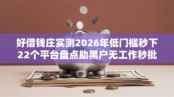 好借钱庄实测2026年低门槛秒下22个平台盘点助黑户无工作秒批下款