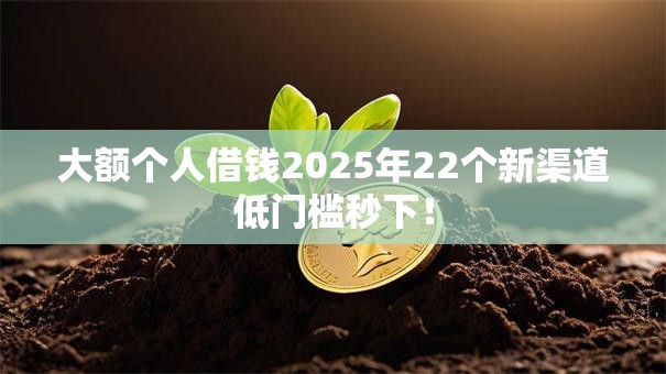 大额个人借钱2025年22个新渠道低门槛秒下! 大额个人借钱2025年22个新渠道低门槛秒下!