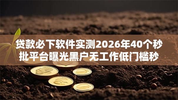 贷款必下软件实测2026年40个秒批平台曝光黑户无工作低门槛秒下！