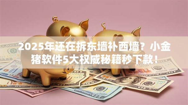2025年还在拆东墙补西墙?小金猪软件5大权威秘籍秒下款! 2025年还在拆东墙补西墙?小金猪软件5大权威秘籍秒下款!