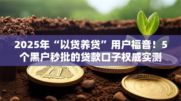 2025年“以贷养贷”用户福音!5个黑户秒批的贷款口子权威实测,火速放款! 2025年“以贷养贷”用户福音!5个黑户秒批的贷款口子权威实测,火速放款!