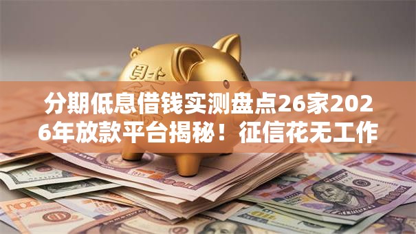 分期低息借钱实测盘点26家2026年放款平台揭秘！征信花无工作秒下款