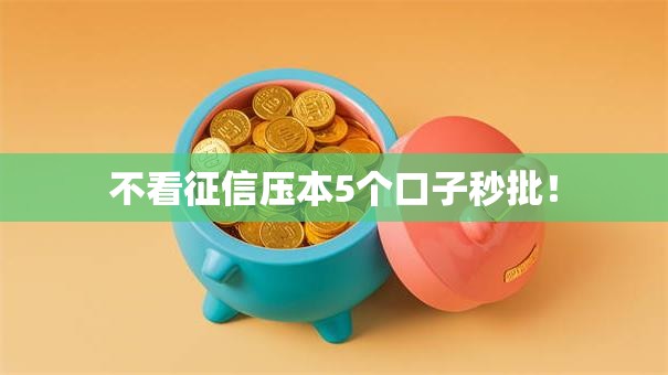 不看征信压本5个口子秒批! 不看征信压本5个口子秒批!