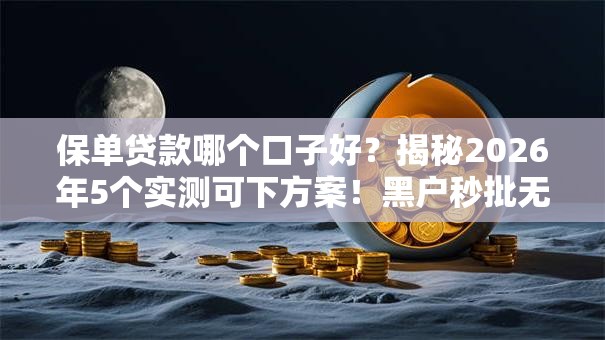 保单贷款哪个口子好？揭秘2026年5个实测可下方案！黑户秒批无视逾期！
