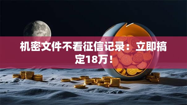 机密文件不看征信记录：立即搞定18万！