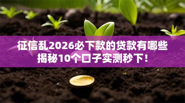 征信乱2026必下款的贷款有哪些揭秘10个口子实测秒下! 征信乱2026必下款的贷款有哪些揭秘10个口子实测秒下!