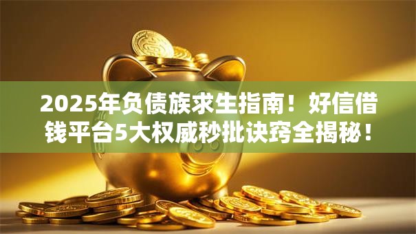 2025年负债族求生指南!好信借钱平台5大权威秒批诀窍全揭秘! 2025年负债族求生指南!好信借钱平台5大权威秒批诀窍全揭秘!