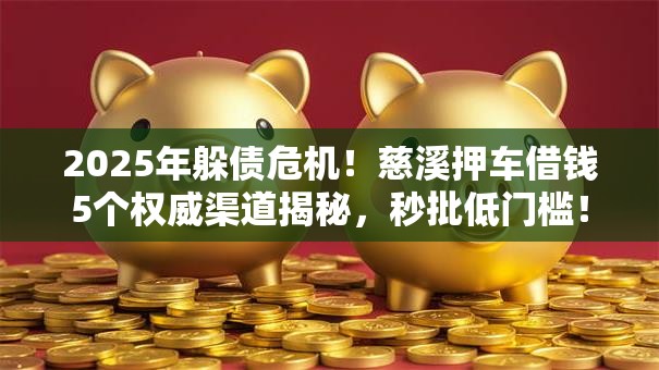 2025年躲债危机!慈溪押车借钱5个权威渠道揭秘,秒批低门槛! 2025年躲债危机!慈溪押车借钱5个权威渠道揭秘,秒批低门槛!