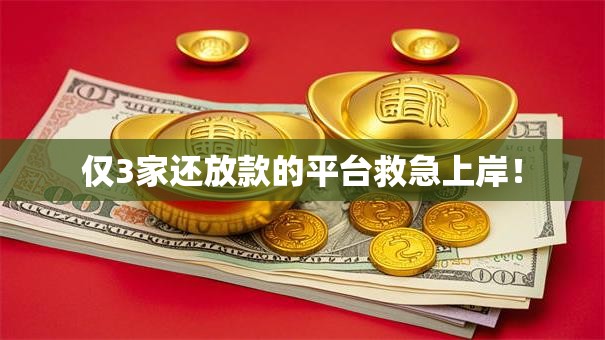 仅3家还放款的平台救急上岸！