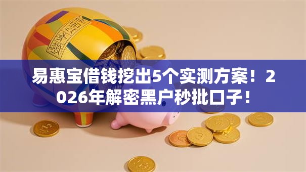 易惠宝借钱挖出5个实测方案！2026年解密黑户秒批口子！