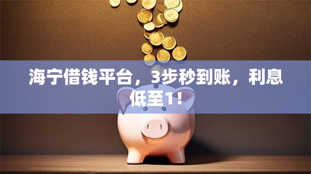 海宁借钱平台，3步秒到账，利息低至1！