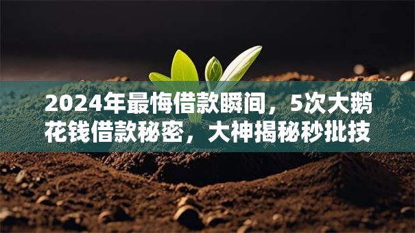 2024年最悔借款瞬间,5次大鹅花钱借款秘密,大神揭秘秒批技巧! 2024年最悔借款瞬间,5次大鹅花钱借款秘密,大神揭秘秒批技巧!