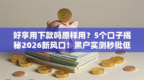 好享用下款吗原样用?5个口子揭秘2026新风口!黑户实测秒批低门槛! 好享用下款吗原样用?5个口子揭秘2026新风口!黑户实测秒批低门槛!