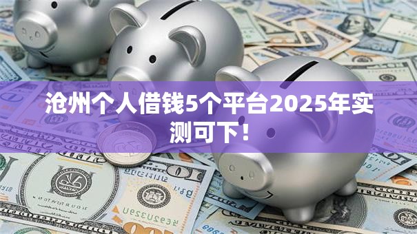 沧州个人借钱5个平台2025年实测可下! 沧州个人借钱5个平台2025年实测可下!