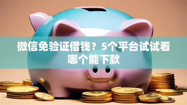 微信免验证借钱？5个平台试试看哪个能下款