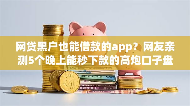 网贷黑户也能借款的app？网友亲测5个晚上能秒下款的高炮口子盘点