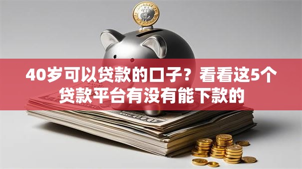 40岁可以贷款的口子？看看这5个贷款平台有没有能下款的