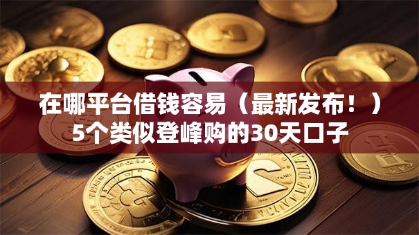 在哪平台借钱容易（最新发布！）5个类似登峰购的30天口子
