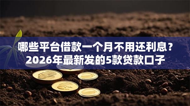 哪些平台借款一个月不用还利息？2026年最新发的5款贷款口子