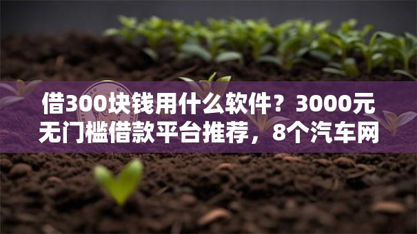 借300块钱用什么软件?3000元无门槛借款平台推荐,8个汽车网贷平台盘点 借300块钱用什么软件?3000元无门槛借款平台推荐,8个汽车网贷平台盘点
